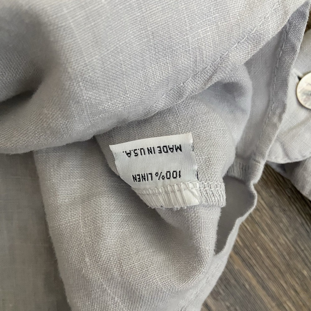 Bryn Walker Oversized Linen Button Front Pocket Shirt High Low Hem Size S - Picture 4 of 5